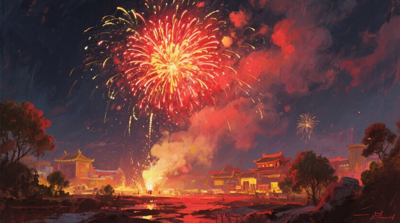 Chinese fireworks tradition