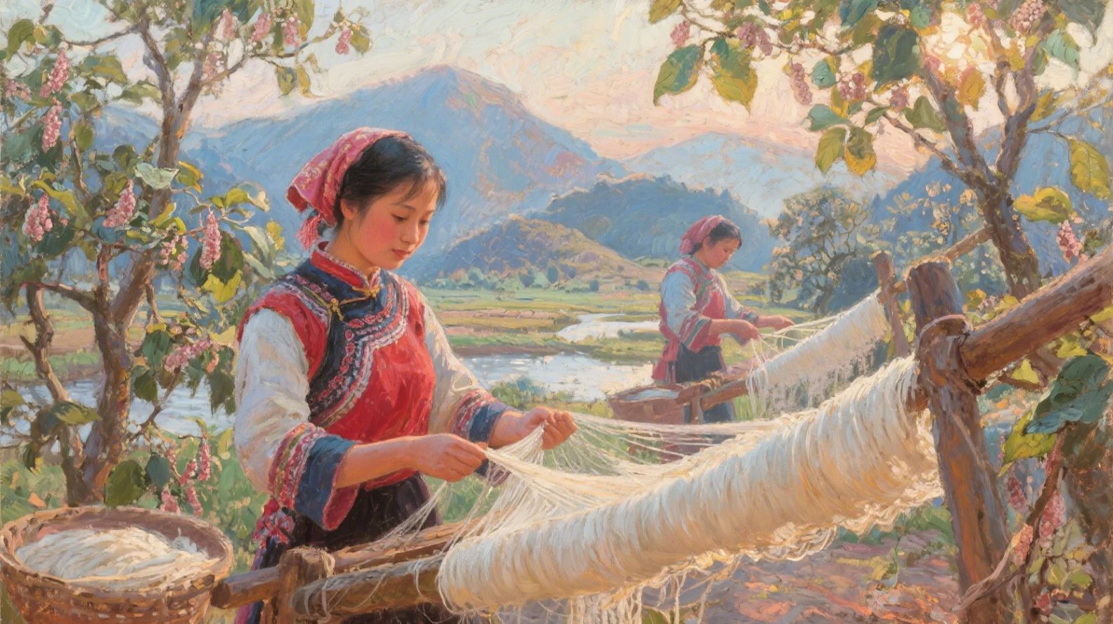 Chinese silk production