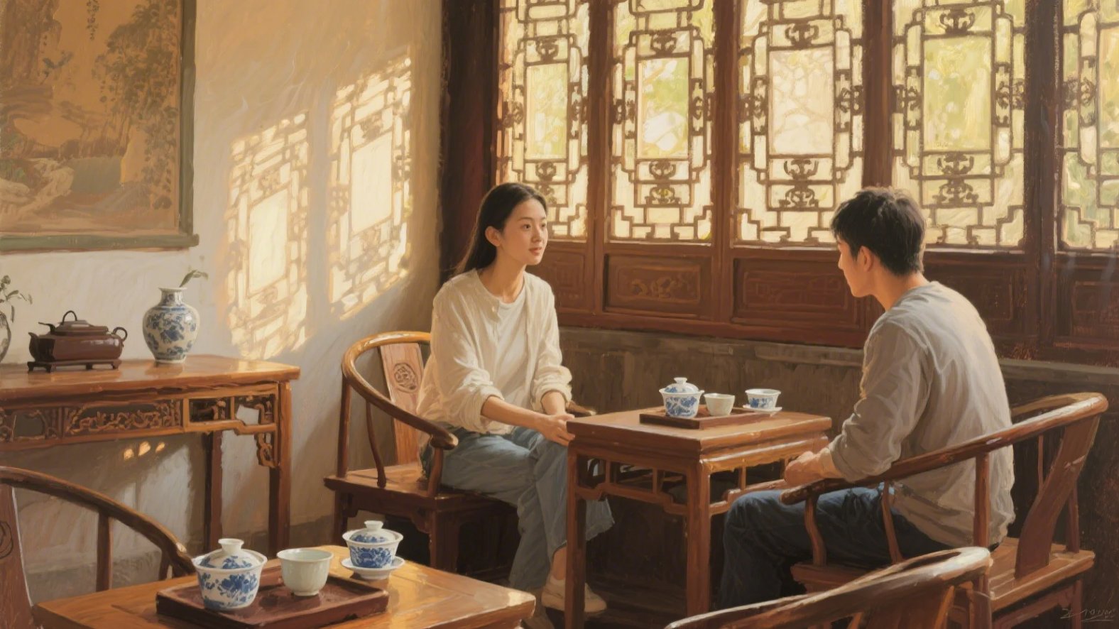 Chinese tea house ambiance