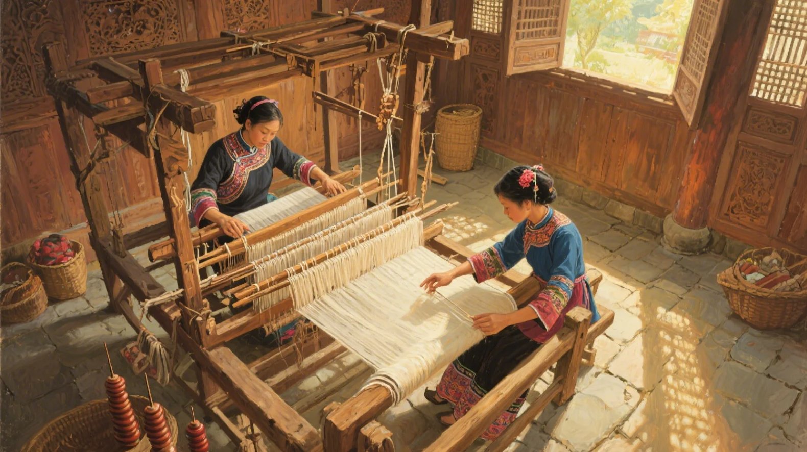 silk weaving process